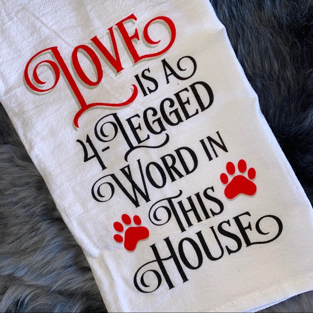 Pet themed Flour Sack Kitchen Towel / Dog Cat